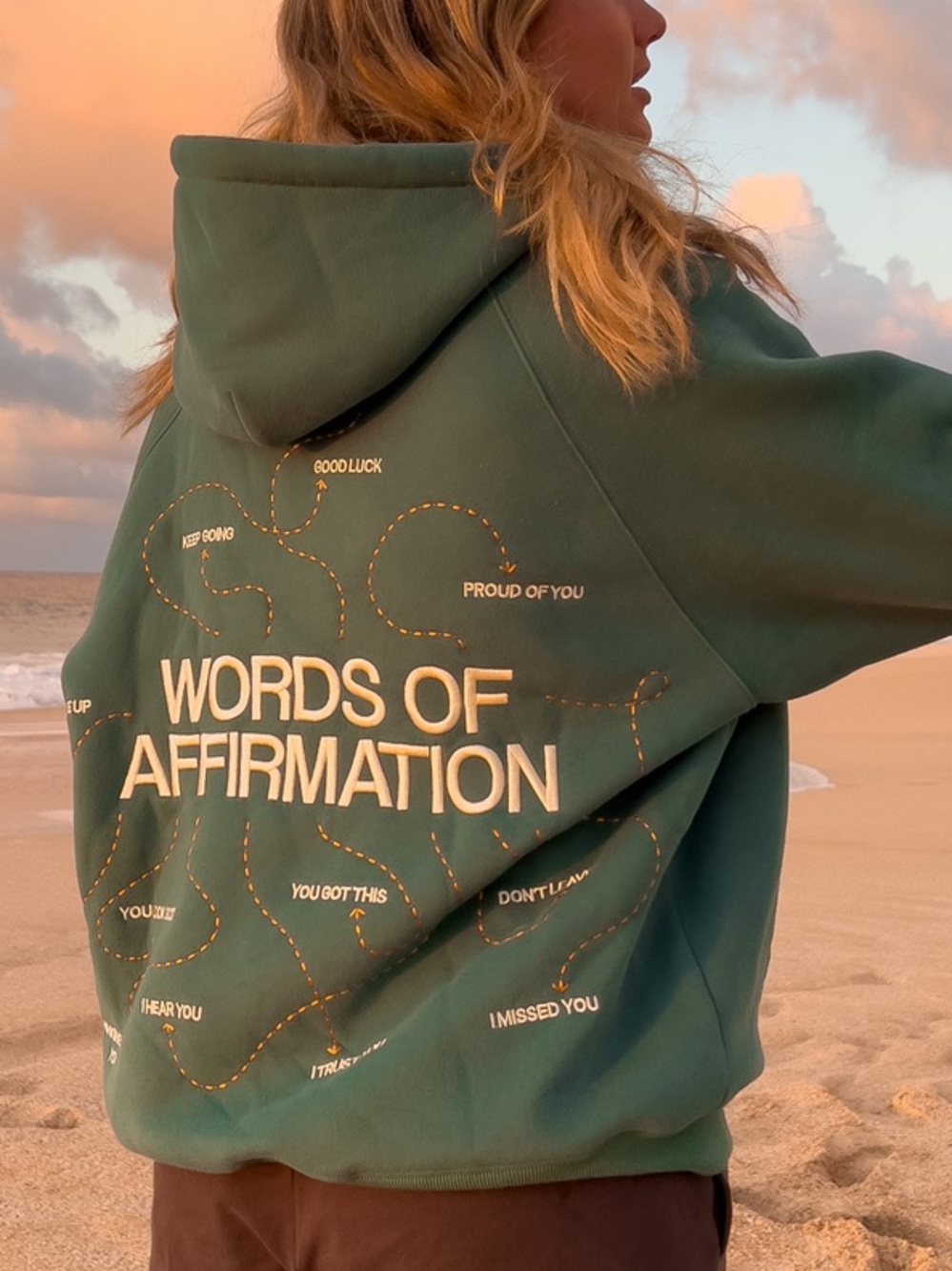 Dandy Worldwide Words of Affirmation Green Hoodie